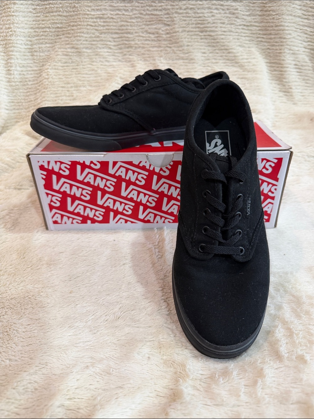 Vans Black Canvas Low Top Sneakers - Classic Skate Style